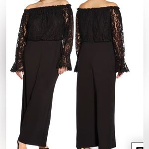 Adrianna Papell Lace and Crepe Jumpsuit